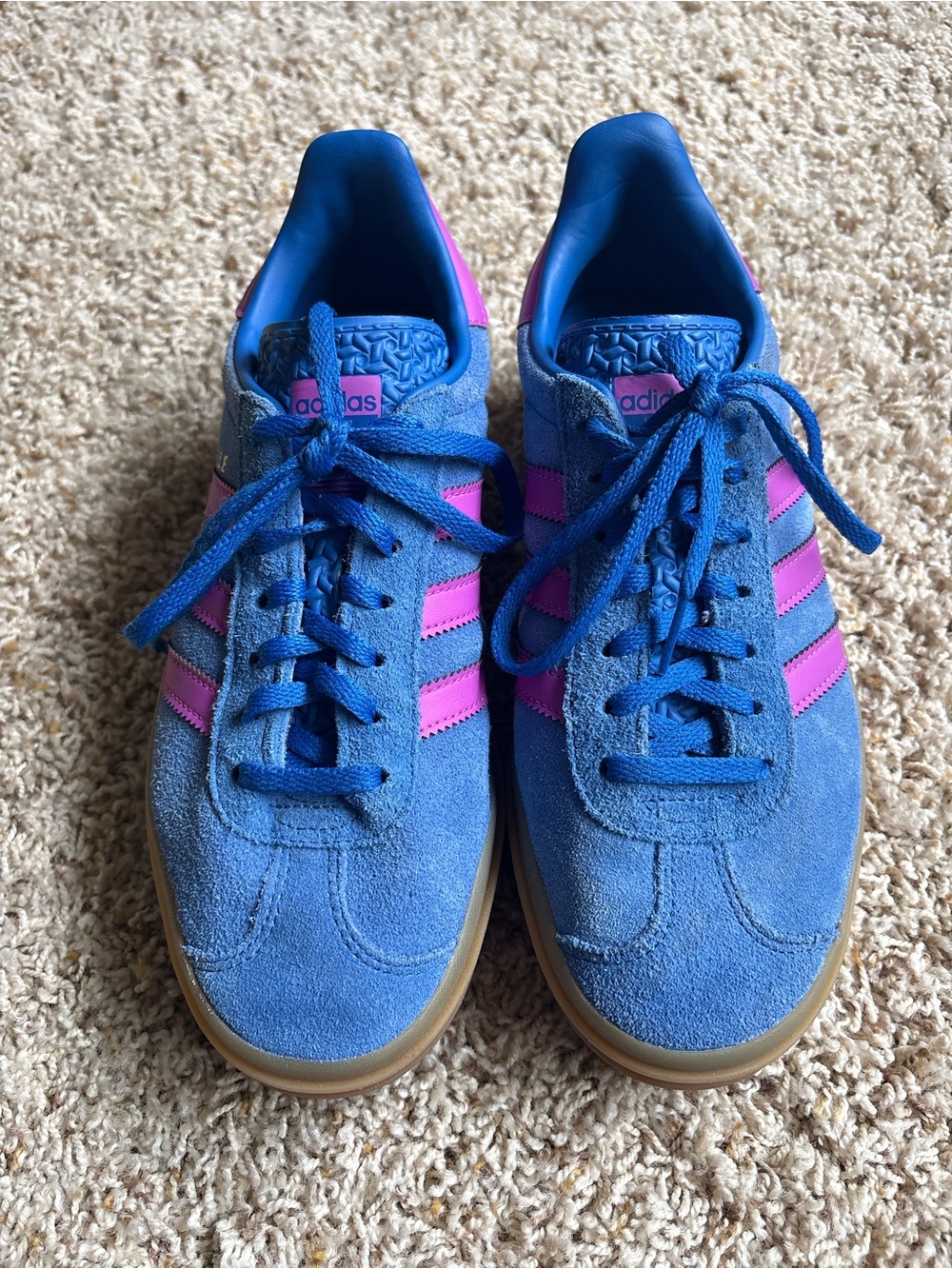 Adidas Gazelle Bold Blue Suede with Gum Sole Sz EU 40 US 8